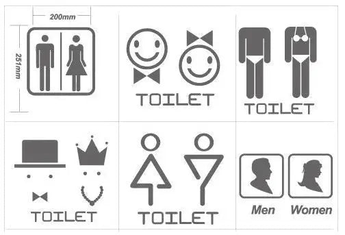 Toilette Tür Aufkleber kreatives Wandschild Kleber