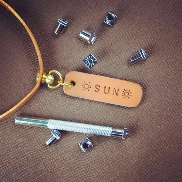 9teiliges Lederstempelset DIY-Kunstdruck-Stempel