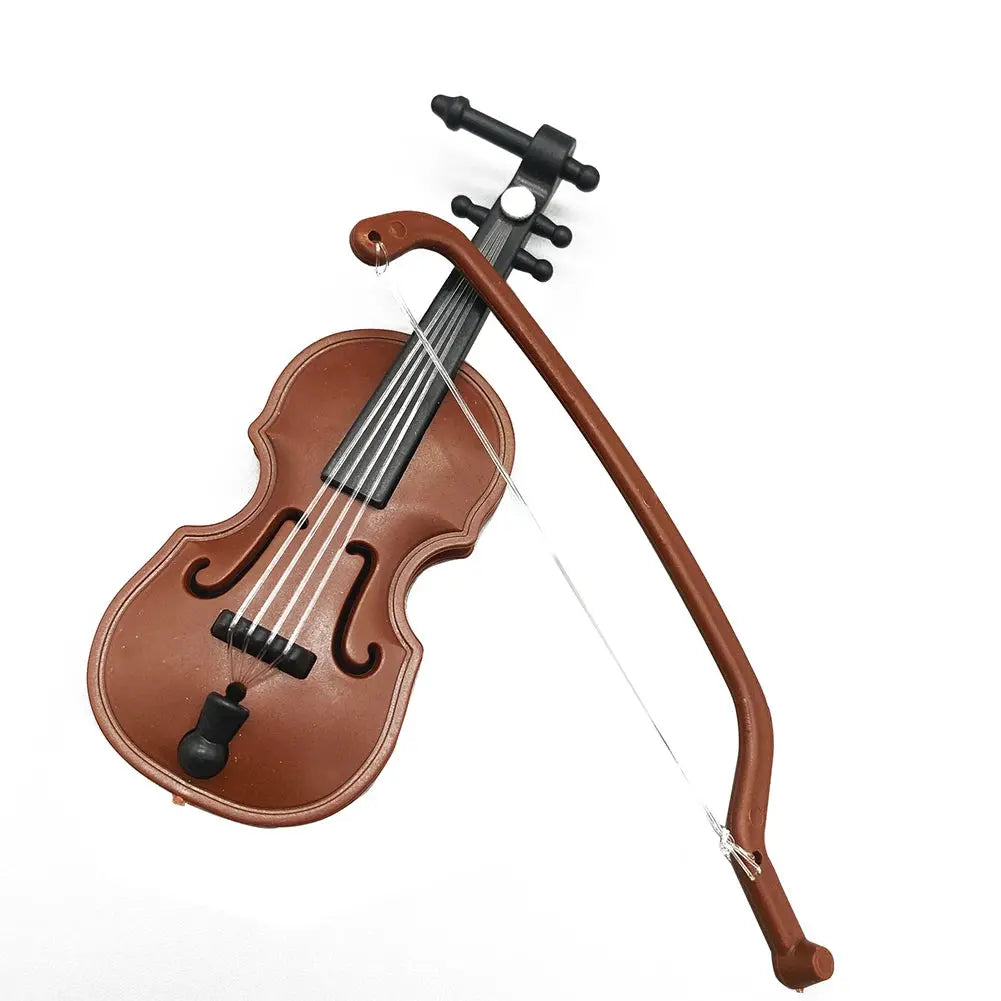 Handgefertigte Mini-Violine 1/12 Maßstab Holz Ornament