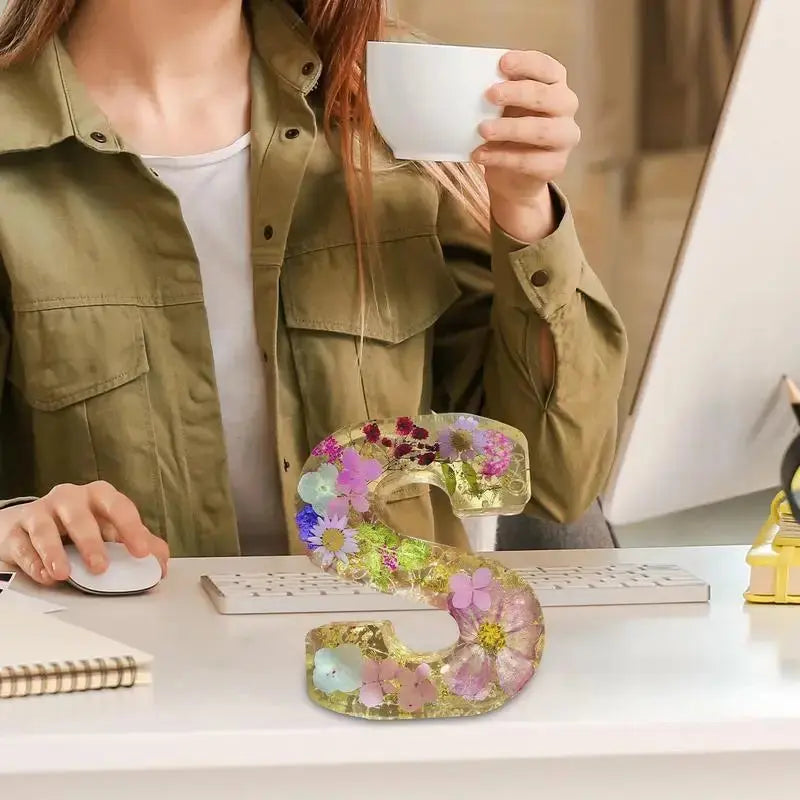 Lampe aus Harz mit Blumen Blume Brief Nachtlicht Berif.de