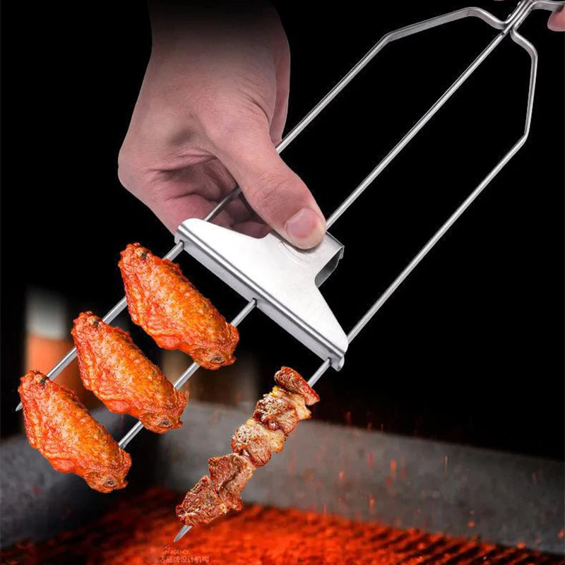 3-Wege-Spieße mit Schubstange™ Grill-Perfektion!