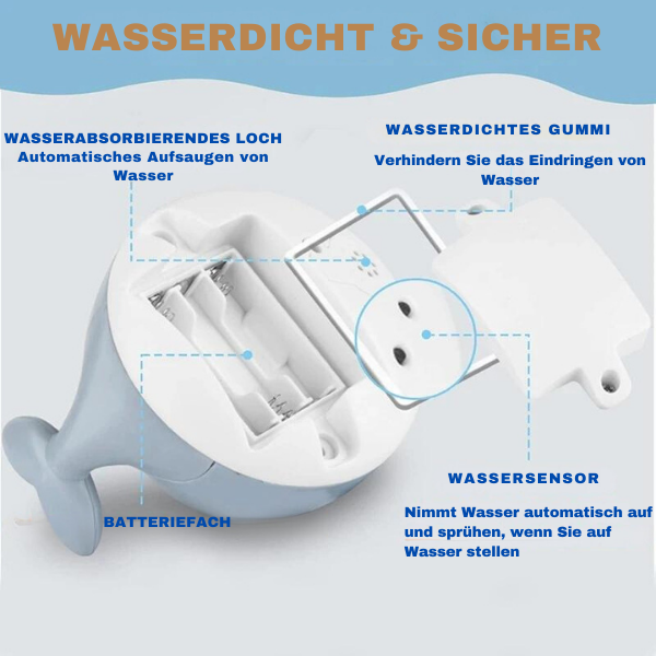 Wassersprinkler Spielzeug Wale™ Im Dunkeln leuchtender Badespaß