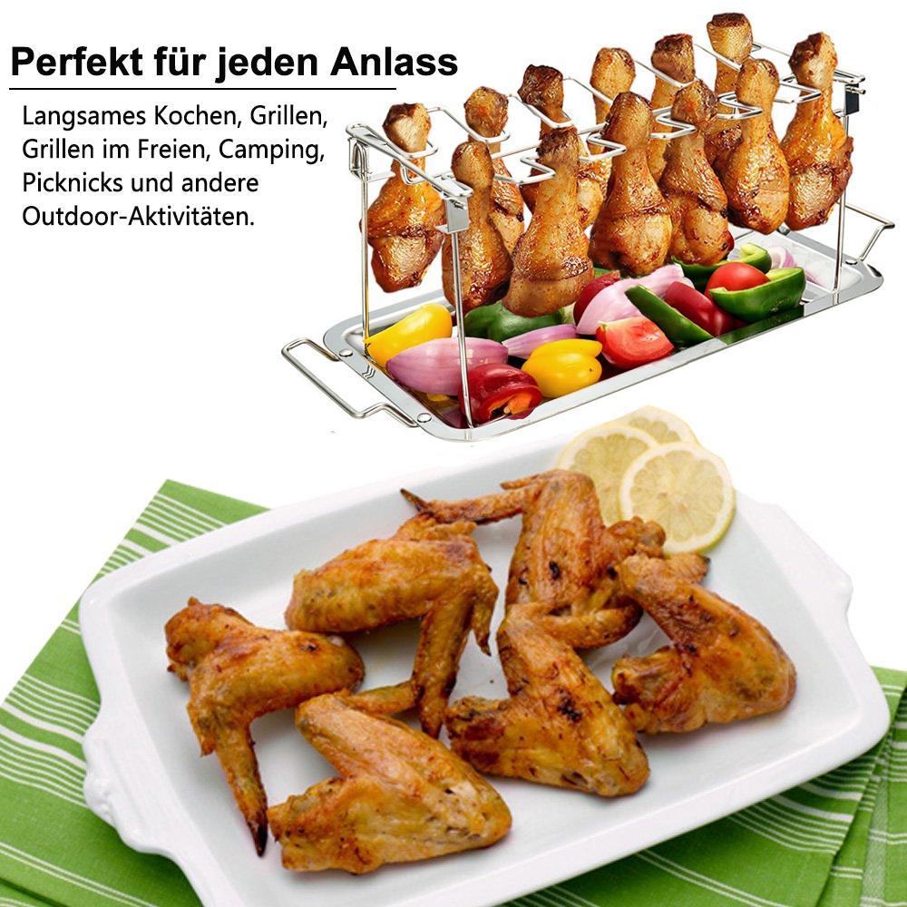 Grillrost für Hähnchenschenkel™ Drumstick-Bräter aus Edelstahl