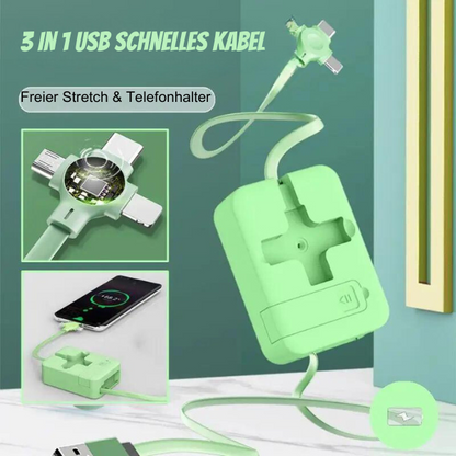 Einziehbares USB-Ladegerät™ Typ-c Android iphone