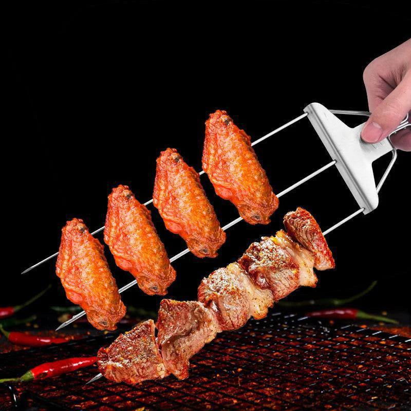 3-Wege-Spieße mit Schubstange™ Grill-Perfektion!