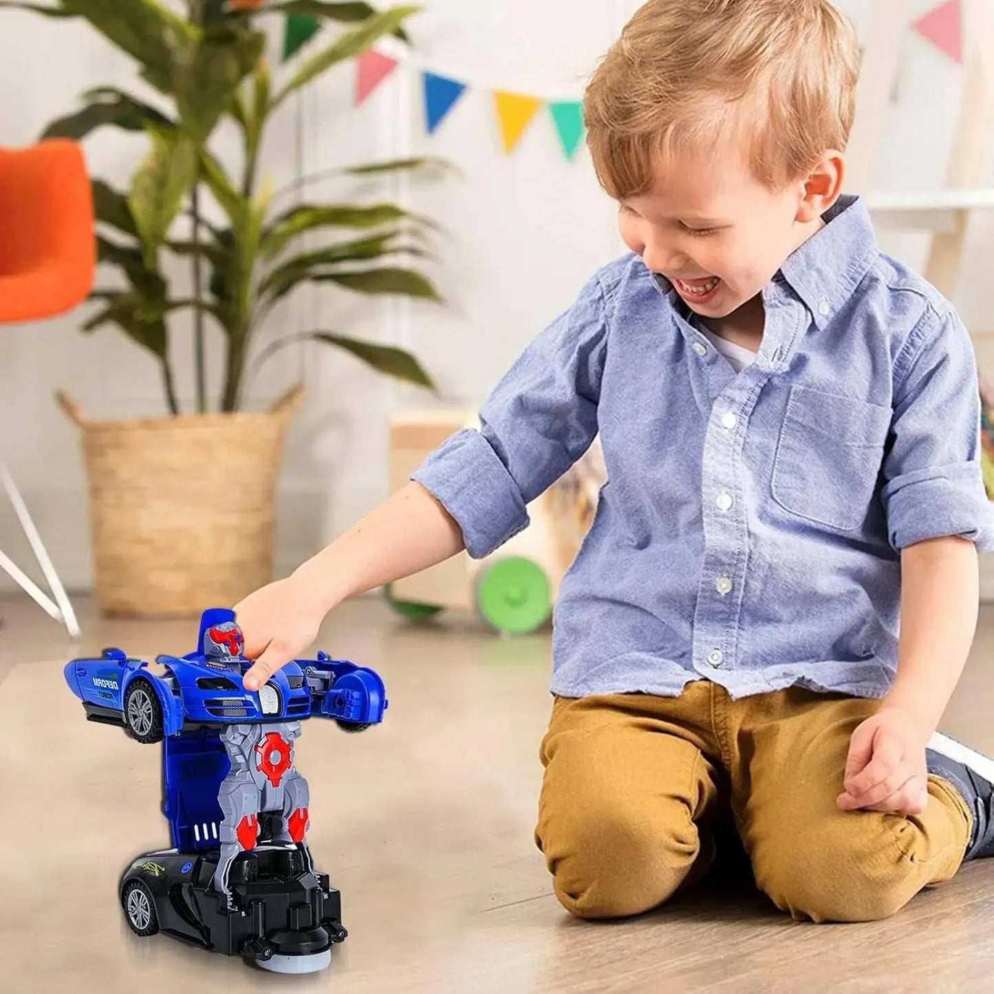 Transformations-Spielzeugauto Elektrisch verformbarer Polizeiroboter