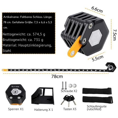 Anti-Diebstahl Fahrradschloss™ Faltbare Legierungskette