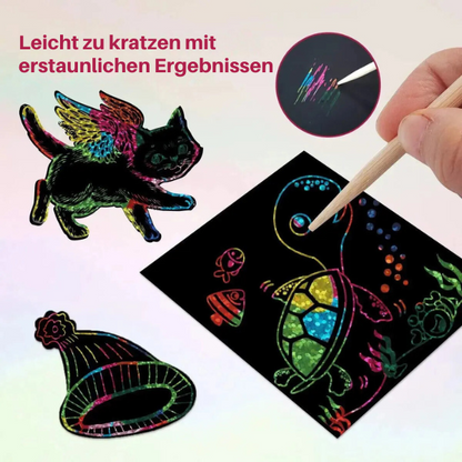 100-teiliges Scratch-Painting-Bausatz™ Kreatives handgeschöpftes Kunstpapier