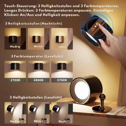 Wiederaufladbare LED-Wandleuchte™ Magnetische 360°-Drehung