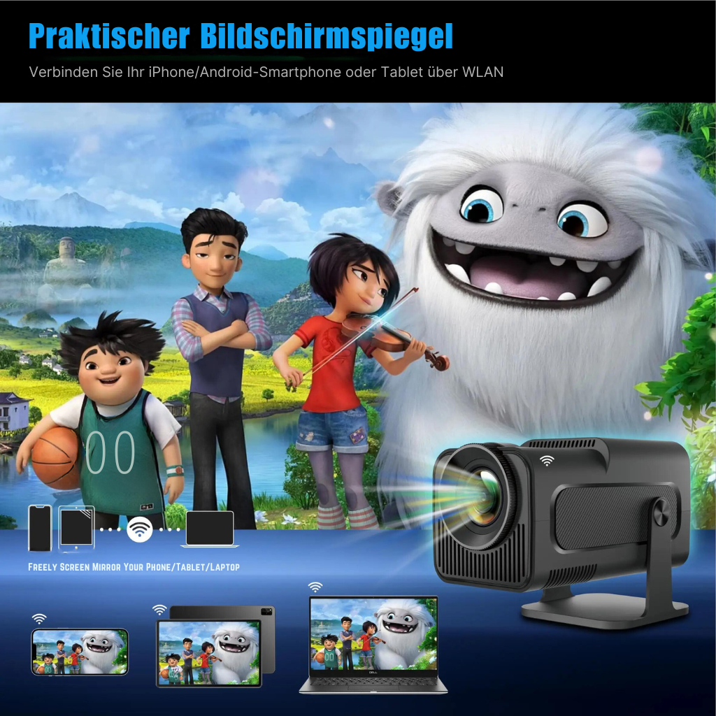 Tragbarer 4K-HD-Projektor™ Tragbarer Entertainment-Hub!