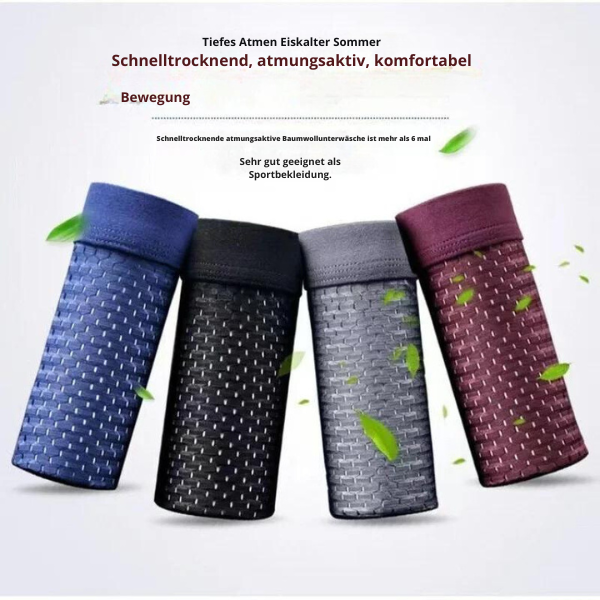 4+4 Gratis! Eis-Seiden-Unterwäsche™ Atmungsaktive Boxershorts aus Bambusfaser