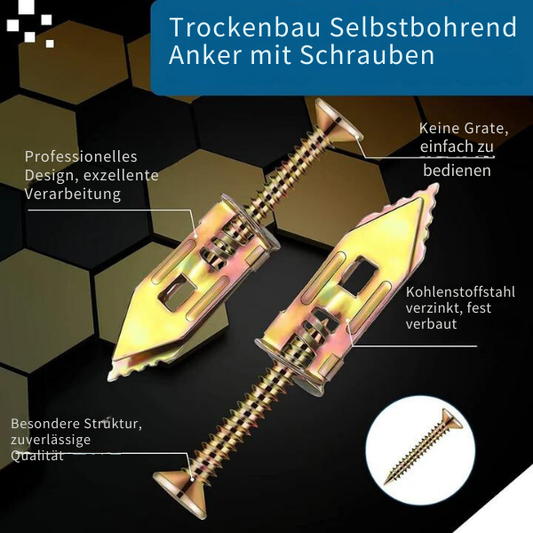 Selbstschneidende Dübelschrauben™ Perfekt für Gips und Gipskarton