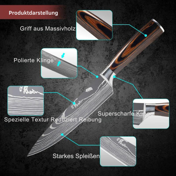 Küchenmesser-Set™ Rostfreier Stahl mit Damastmuster