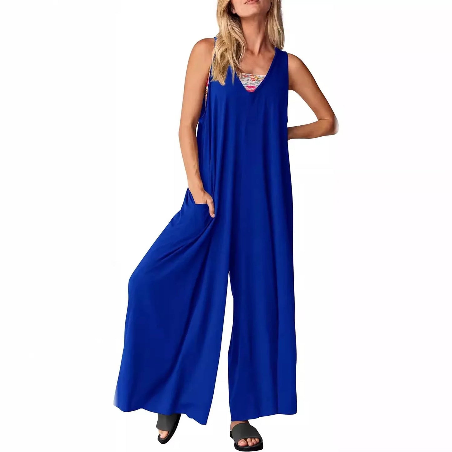 Jumpsuit mit weitem Bein™ Lose ärmellose Strampler