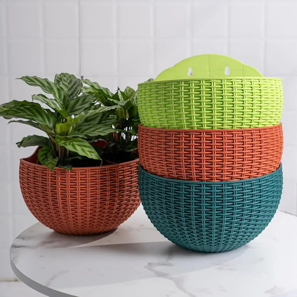 Hängender Plastik-Pflanztopf™ Rattan-Stil Dekor