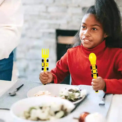 Bulldozer Löffel- und Gabelset™ Kleinkinder Spaß Spielzeug Utensilien