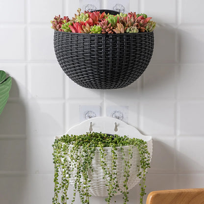 Hängender Plastik-Pflanztopf™ Rattan-Stil Dekor