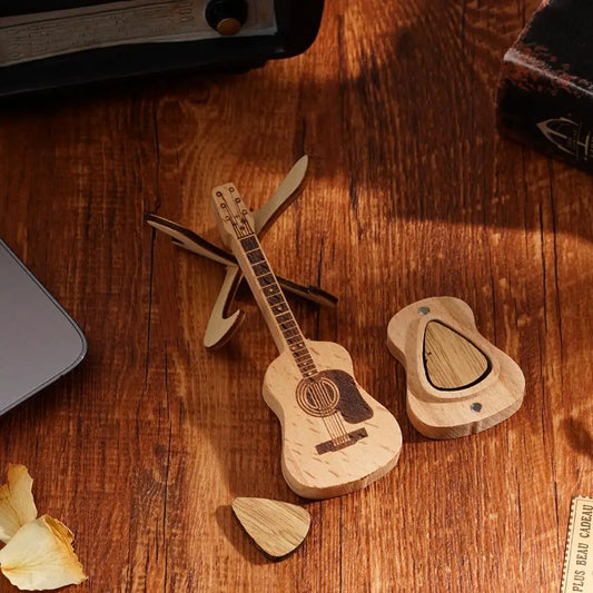 Gitarren-Pick-Halter™ Plektrumkoffer aus Holz