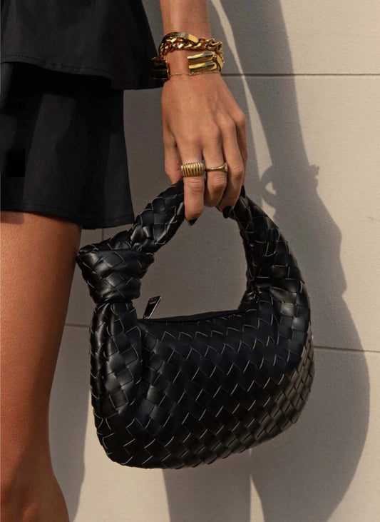 Gewebte Ledertasche Elegante Schulranzen-Silhouette Berif.de