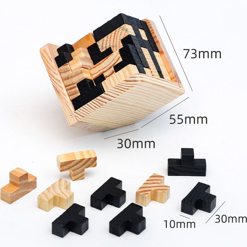 3D-Würfel-Holzpuzzle™ Lassen Sie Ihrer Fantasie freien Lauf